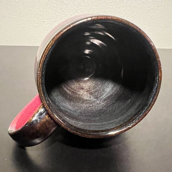 Handcrafted Hand Thrown Glazed Pottery Mug w/ Incised Bicycle by Jenny Blasen - Picture 10 of 16